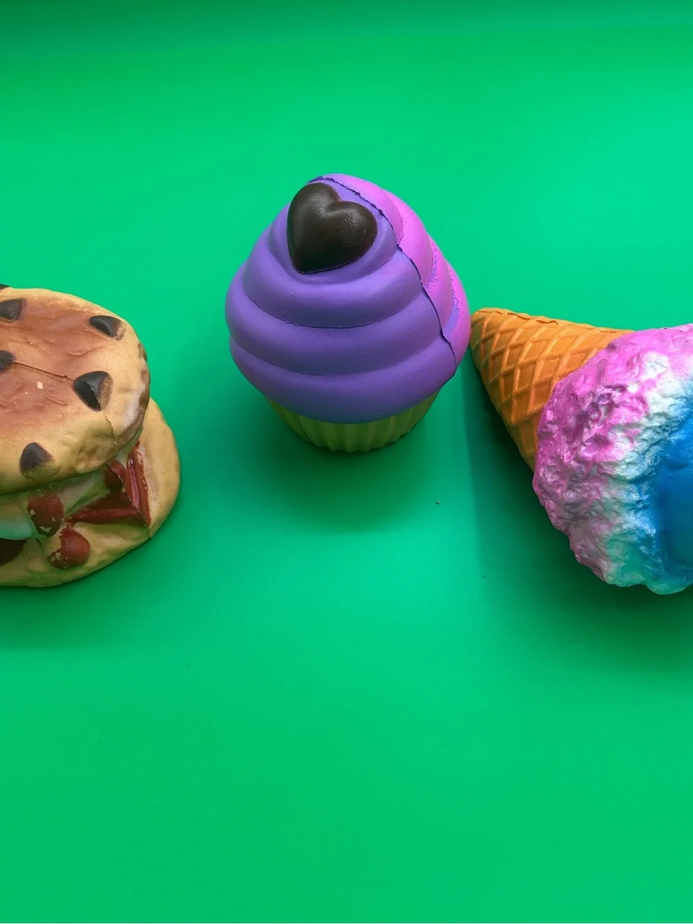 X-Large Purple Cupcake Cookie, Icecream cone Squishy Toys -